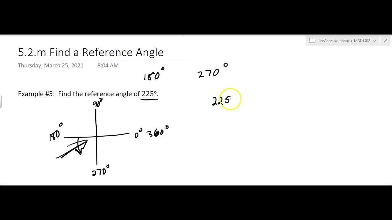 5.2.m Find a Reference Angle YouTube