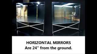 Portable Dance Mirrors on Wheels, Portable and Rollable glassless mirrors for dance. Details