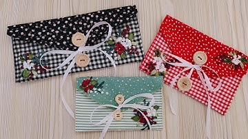 DIY Simple Embroidered Fabric Envelope - Gift For Christmas  - Sewing Tutorial