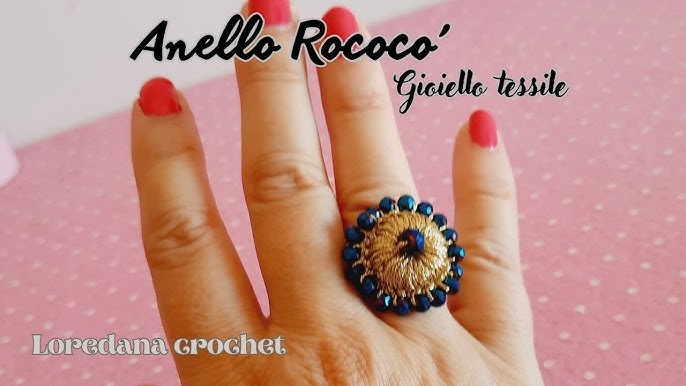 Anello uncinetto/Anello Costanza/bijoux tessile 