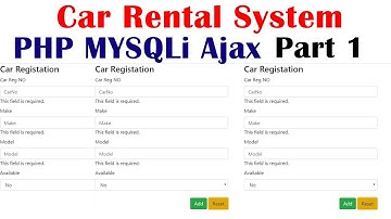 Car Rental System Project using php part 1