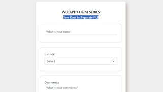 WebApp - Google Apps Script - Save Data In The Separate Database Part 2: Different File