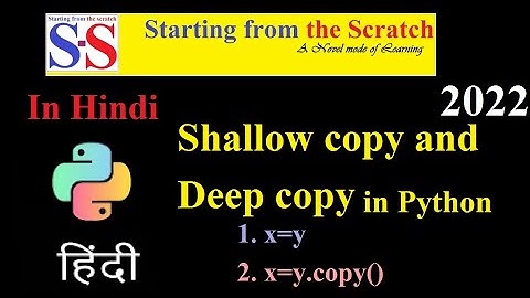 Shallow copy and Deep copy in python in Hindi | Python programming in Hindi | Python basics in Hindi