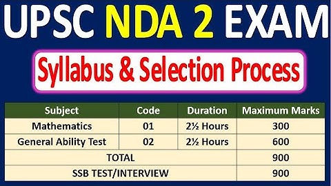 UPSC NDA 2 Exam Syllabus 2020 ¦ NDA 2 Selection ¦ UPSC NDA 2 Eligibility ¦ NDA 2 Online Form 2020