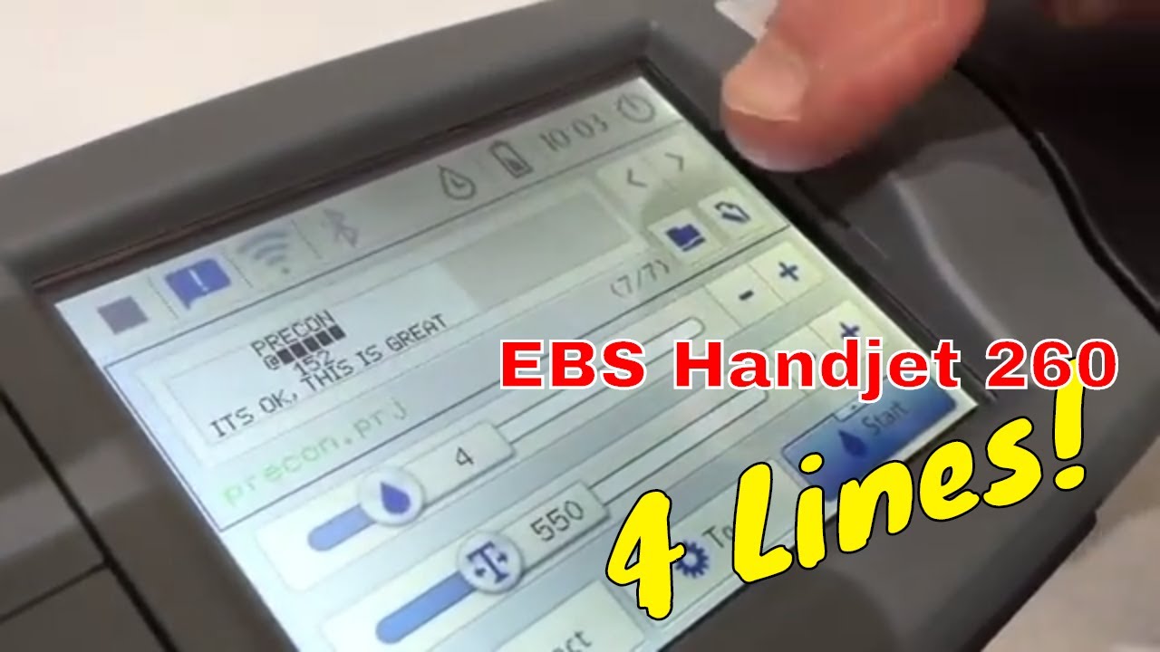 Ebs 260 Handjet Multi Line Printing Example 1 Youtube