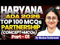 Haryana ADA 2026| Partnership Act 1932| Concepts+ MCQs Practice| Muskan Mam
