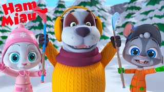 Ham Miau 🎅 Patinoarul ⛄ Desene animate de iarna in romana | HeyKids