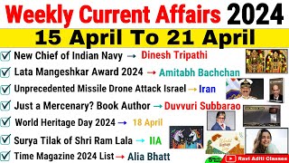 15 To 21 April Weekly Current Affairs 2024 | April Third  Week Current Affairs |Current Affairs 2024