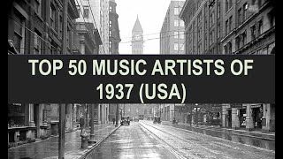 TOP 50 MUSIC ARTISTS OF 1937 (USA); B Crosby, B Holiday, F Astaire, G Rogers, F Waller, L Armstrong