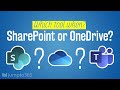 Which tool when for files: SharePoint, OneDrive, or Microsoft Teams - Which tool when for files: SharePoint, OneDrive, or Microsoft Teams