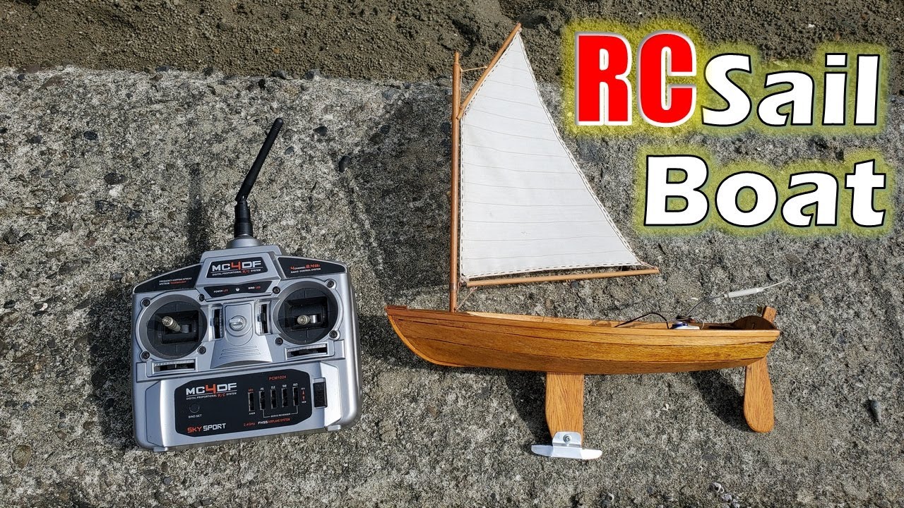 Sail a homemade RC sailboat in a small tide pool - YouTube