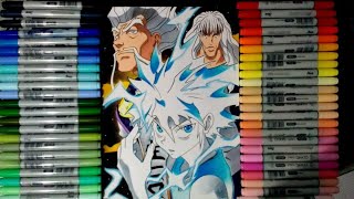 Speed Drawing Killua, Zeno,Silva Família Zaoldyeck (HunterxHunter) Desenhando Família Zaoldyeck