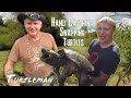 Catching snapping turtles with turtleman yes by hand