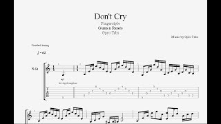 Video thumbnail of "(Guns N' Roses) Don't Cry - Fingerstyle Tab - Gpro Tabs + Link PDF"