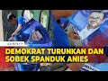 Aksi Kader Partai Demokrat Turunkan dan Sobek Spanduk Anies Baswedan
