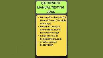Testing Jobs | QA Fresher Jobs #rdautomationlearning