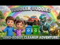 Dino-Robot & Monster Truck Rescue! 🦖🤖 Cleanup Adventure | ToddlerBuddies