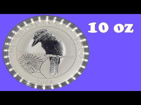 The Australian Kookaburra 10 Oz 2008 999 Fine Silver Coin 10 Dollars Ag