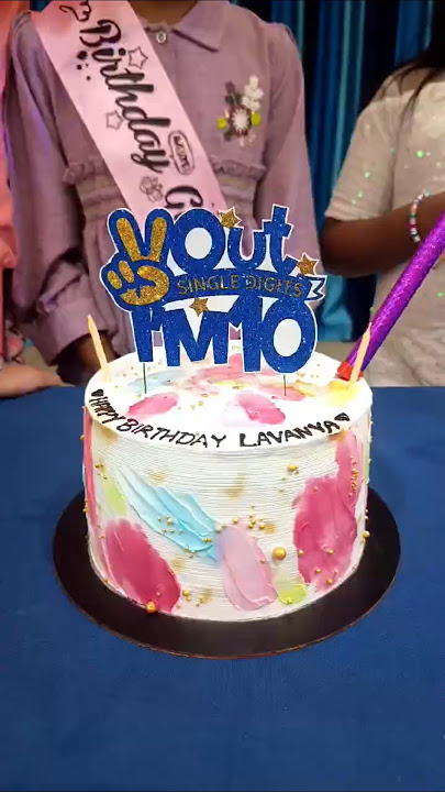 Pretty cake design 10th birthday 🎂 #August #cake #2025 #shortvideo #cakedecoration #cakecantik