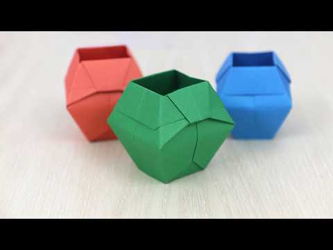 Origami Flower Vase - Flower Basket with Paper thumbnail