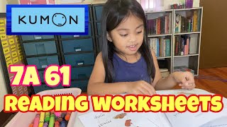 Day7: 7A 61 Actual Kumon Reading Worksheets l Reading for beginners