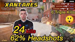 XANTARES FACEIT INFERNO POV - 24kills! - 62%HS - 😮6 Triple Kills - CS2 XANTARES POV!