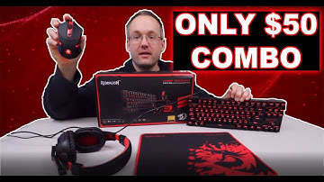 Redragon Keyboard and Mouse Headset Mouse Pad Combo $50 Unboxing and Review