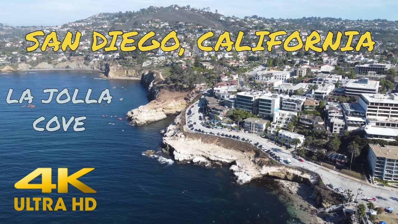 Drone flight at La Jolla Cove (San Diego, California) 4K drone