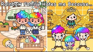 Rainbow family 👪 hates me because of my golden hair ||sad story ||tocaboca || Tocalifestory