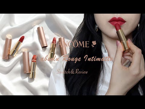 NEW!LANCÔME L'ABSOLU ROUGE INTIMATTE LIPSTICK SWATCH&REVIEW|155, 169,278,888 WATCH IN 4K QUALITY. 