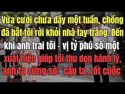 Vừa cưới chưa đầy một tuần, chồng đã bắt tôi rời khỏi nhà tay trắng. Đến khi ah trai tôi vị tỷ phú