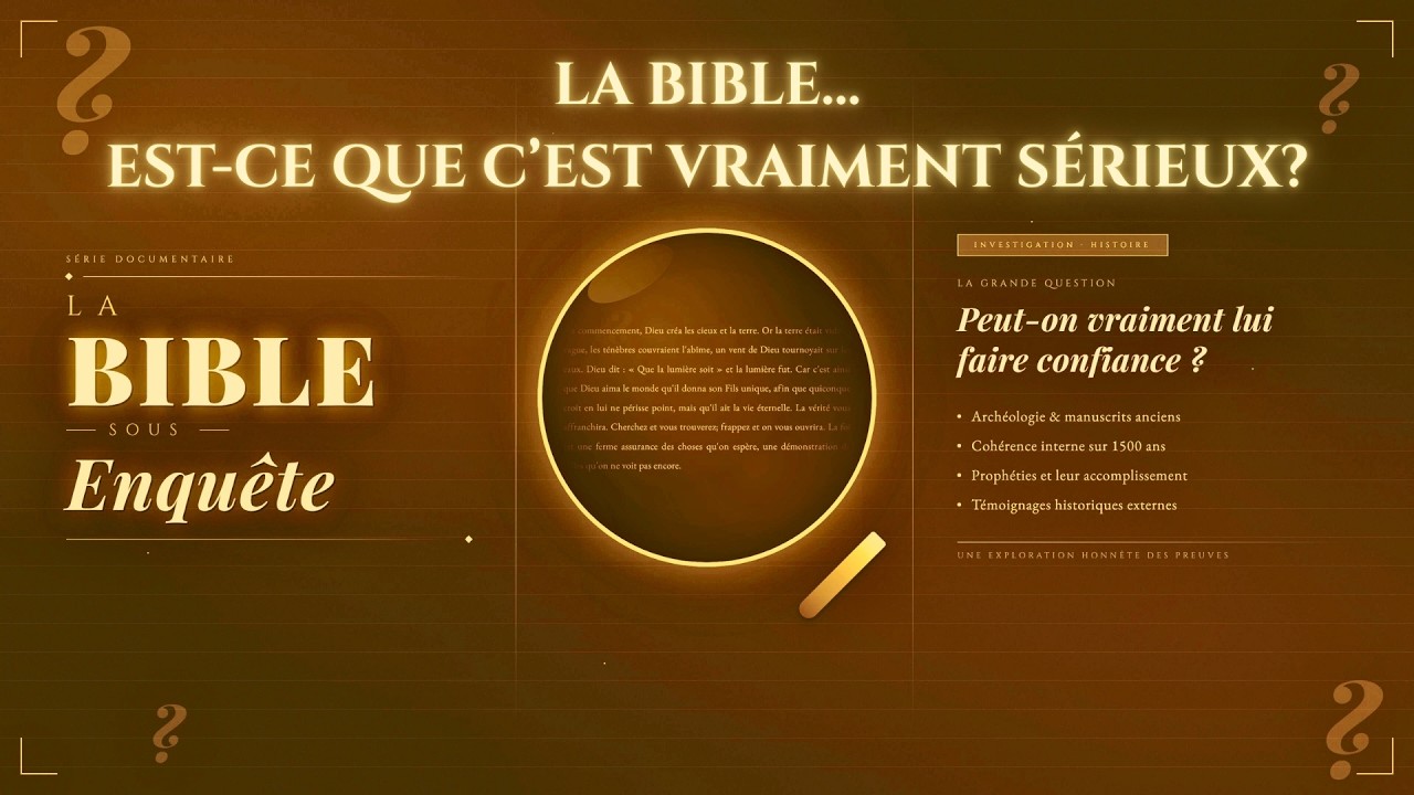 LA BIBLE… EST-CE QUE C’EST VRAIMENT SÉRIEUX? (#1 de; La Bible sous enquête – peut-on…)