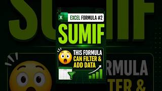 🔥 Excel Formula #2: SUMIF | Sum Data Based on Conditions | Excel Tips #shorts