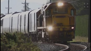The TranzAlpine passenger train at Kirwee - by Drone
