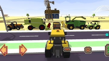 What are they doing across the street? Game Play Blocky Farming and Racing Simulator | android & iOS