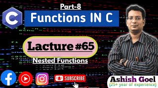 C_65 | Nested Function in C | Part-8 | #function #nested #coding #cprogramming #coding #example