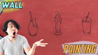 Easy wall painting ideas I Re-Paint the SAME WALL every 100k Subs! (House Mural)