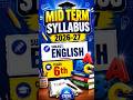 english syllabus class 6th# cbse #2026-27 mid term