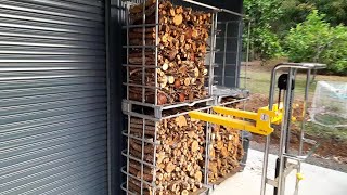 Narrow Stackable Half IBC wood storage system