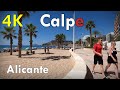 Calpe 4k walk  virtual walking tour 2022 alicante valencia spain 