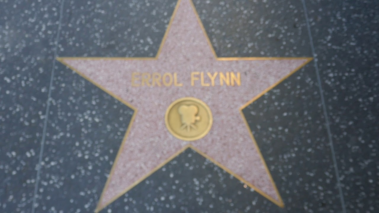 Errol Flynn Star Walk of Fame Hollywood Blvd LA CA USA 6-9-2020 - YouTube