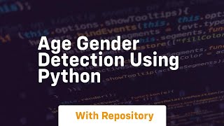 Age gender detection using python