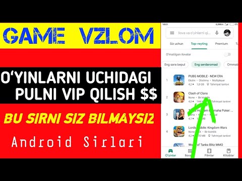 #30 📲ANDROID OʻYINLARNI ICHIDAGI PULIZNI 'Vip' QILISH..Game Vzlom !!!