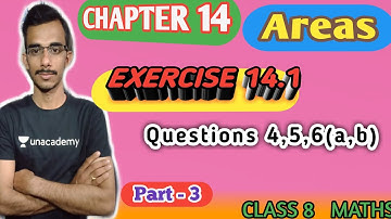 Exercise 14.1  Question 4,5,6(a,b) || Chapter 14 Area || wow maths class 8 solutions