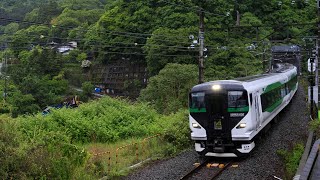 鬼の回復運転！E257系 都ｵｵOM-92編成 特急あずさ76号 新宿行 梁川通過