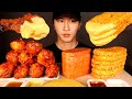 ASMR MUKBANG CHEESY BBQ CHICKEN & CHEESY SPAM & CHEESY HASH BROWNS (No Talking) EATING SOUNDS