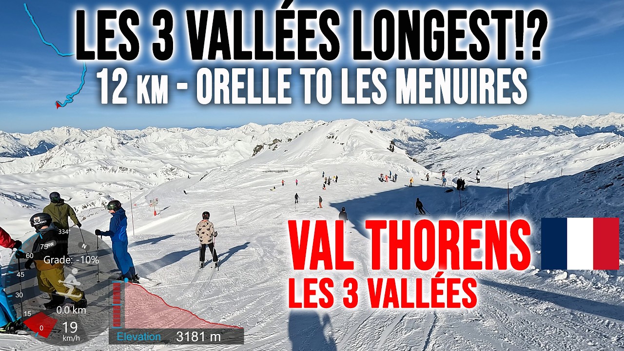 [4K] Skiing Val Thorens, 12 km Orelle to Les Menuires, Les 3 Vallées Longest!? France, GoPro HERO13