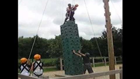 Crate Stack High Ropes Activity at the Leicester Outdoor Pursuits Centre