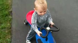 Baby on plasma car and ride on toy