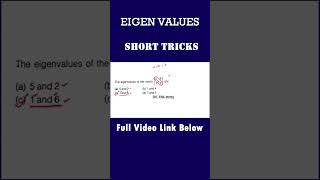 GATE Exam for All Branches | Linear Algebra in Tamil | Eigen Values Short Tricks in Tamil